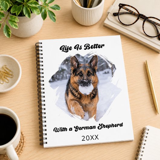 ジャーマンシェパード GSD 写真付き Life is Better 2027 プランナー手帳
