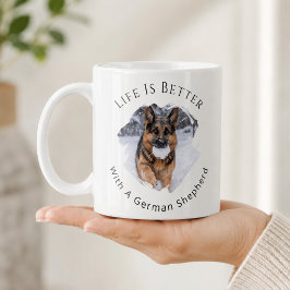 ジャーマンシェパード GSD 写真 人生はもっと楽しい コーヒーマグカップ