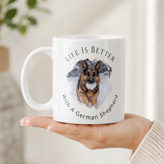 ジャーマンシェパード GSD 写真 人生はもっと楽しい コーヒーマグカップ