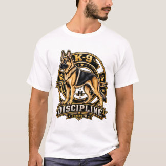 ジャーマンシェパード K9 規律 強さ ヴィンテージ ミリタリー Tシャツ