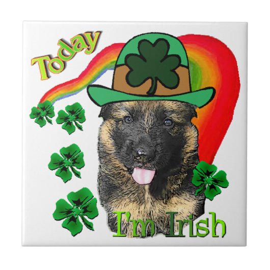 ジャーマンシェパードSt patricks day タイル (正面)