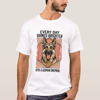 ジャーマンシェパードTシャツ ビンテージ風の彫刻 犬好き  Tシャツ