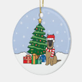 ジャーマン・シェパードのクリスマスのオーナメント セラミックオーナメント (左)