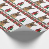 ジャーマン・シェパードのクリスマスの包装紙 ラッピングペーパー (角)
