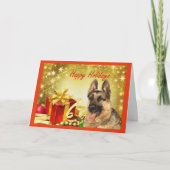 ジャーマン・シェパードのクリスマスカードのギフト シーズンカード (正面)