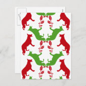 ジャーマン・シェパードのクリスマス シーズンポストカード (正面/裏面)