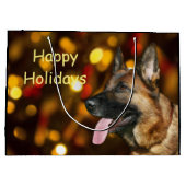 ジャーマン・シェパードのクリスマス ラージペーパーバッグ (裏面)