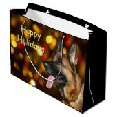 ジャーマン・シェパードのクリスマス ラージペーパーバッグ (裏面アングル)