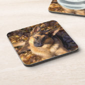 ジャーマン・シェパードのコースターセット コースター (左側)