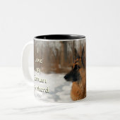 ジャーマン・シェパードのコーヒー・マグ ツートーンマグカップ (正面左)