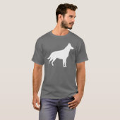 ジャーマン・シェパードのシルエット Tシャツ (正面フル)