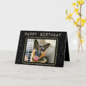 ジャーマン・シェパードのバースデー・カード カード (黄色い花)