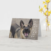 ジャーマン・シェパードのバースデー・カード カード (黄色い花)