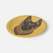 ジャーマン・シェパードのポートレート ペーパープレート (アングル)