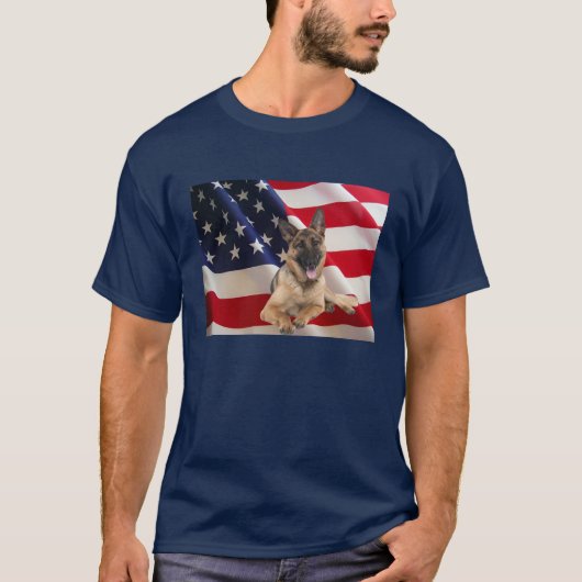 ジャーマン・シェパードのワイシャツ Tシャツ (正面)