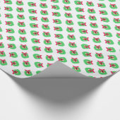 ジャーマン・シェパードの休日のクリスマスのリース ラッピングペーパー (角)