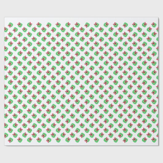 ジャーマン・シェパードの休日のクリスマスのリース ラッピングペーパー (フラット)