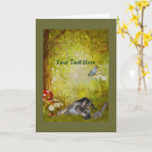 ジャーマン・シェパードの子犬のファンタジー犬の写真カード カード (黄色い花)