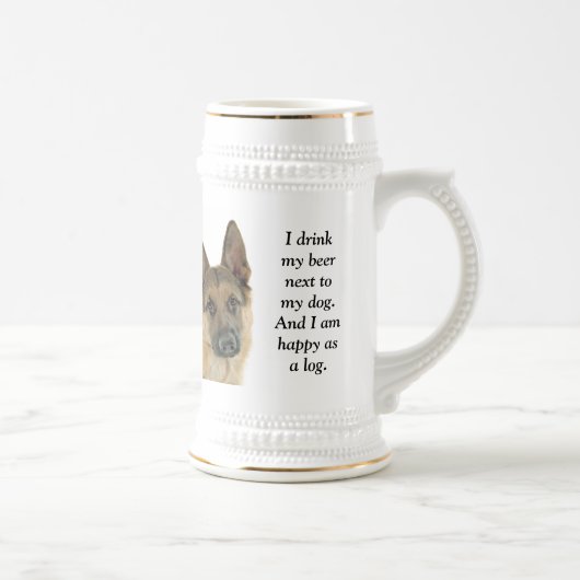 ジャーマン・シェパードの恋人の歓喜 ビールジョッキ (右)