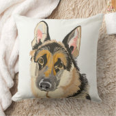 ジャーマン・シェパードの投球Pilllow クッション (ブランケット)