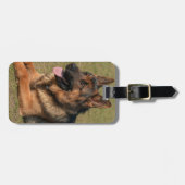 ジャーマン・シェパードの挿入物あなた自身の写真 ラゲッジタグ (正面横)