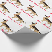 ジャーマン・シェパードの漫画のメリークリスマス ラッピングペーパー (角)