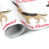 ジャーマン・シェパードの漫画のメリークリスマス ラッピングペーパー (ロールコーナー)