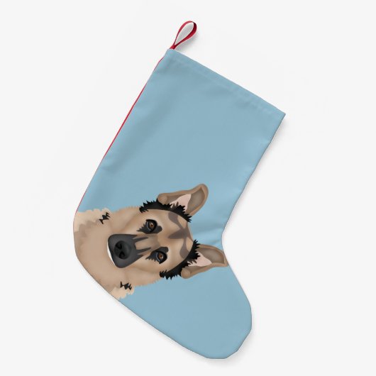 ジャーマン・シェパードの漫画 スモールクリスマスストッキング (正面 (吊り時))