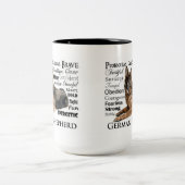 ジャーマン・シェパードの特性のマグ ツートーンマグカップ (中央)