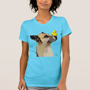 ジャーマン・シェパードの犬およびアヒル Tシャツ