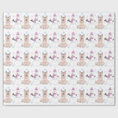 ジャーマン・シェパードの犬および雪だるま ラッピングペーパー (フラット)