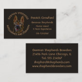 ジャーマン・シェパードの繁殖動物および訓練 名刺 (正面/裏面)