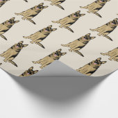 ジャーマン・シェパードはパターン|かわいいペット芸術の後をつけます ラッピングペーパー (角)