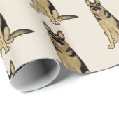 ジャーマン・シェパードはパターン|かわいいペット芸術の後をつけます ラッピングペーパー (ロールコーナー)