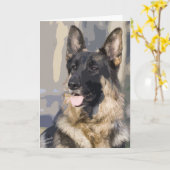 ジャーマン・シェパードカード カード (黄色い花)