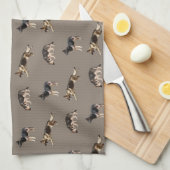 ジャーマン・シェパードパターン(ブラウン) キッチンタオル (四つ折り)