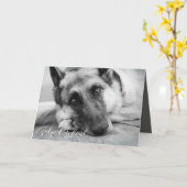 ジャーマン・シェパードペット損失の悔やみや弔慰 カード (黄色い花)