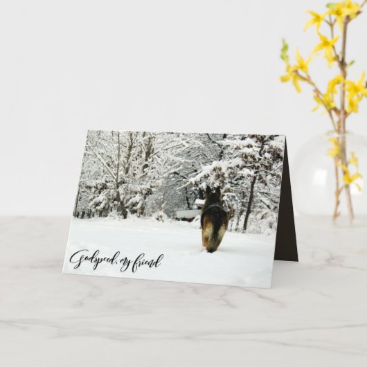 ジャーマン・シェパードペット損失の悔やみや弔慰 カード (黄色い花)