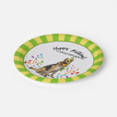 ジャーマン・シェパード犬のパーティーとのハッピーバースデー ペーパープレート (アングル)