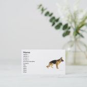 ジャーマン・シェパード犬のプロフィールカード 名刺 (スタンド正面)