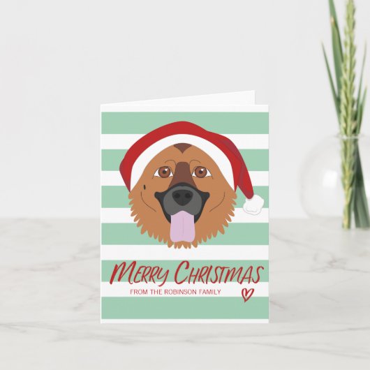 ジャーマン・シェパード犬のメリークリスマスの休日 カード (正面)