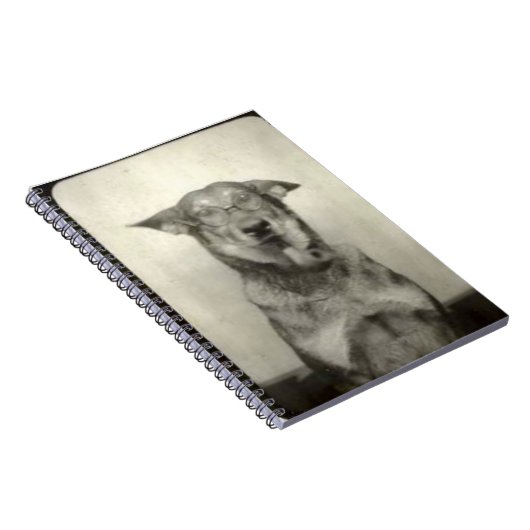 ジャーマン・シェパード犬のヴィンテージのテーマの螺線形ノート ノートブック (右側)