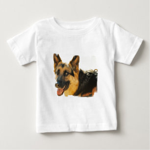ジャーマン・シェパード犬の写真のベビーのワイシャツ ベビーTシャツ