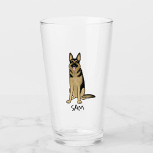 ジャーマン・シェパード犬の漫画パーソナライズなGSD タンブラーグラス