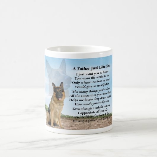 ジャーマン・シェパード犬の父の詩のマグ コーヒーマグカップ (中央)