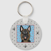 ジャーマン・シェパード犬のTシャツおよびギフト キーホルダー (正面)