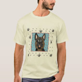 ジャーマン・シェパード犬のTシャツおよびギフト Tシャツ (正面)