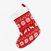 ジャーマン・シェパード犬はかわいいパターンのシルエットを描きます スモールクリスマスストッキング (裏面 (吊り時))