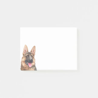ジャーマン・シェパード犬アルザスGSDペット水彩画 ポストイット