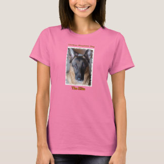 ジャーマン・シェパード犬エリートの女性信号器のワイシャツ Tシャツ